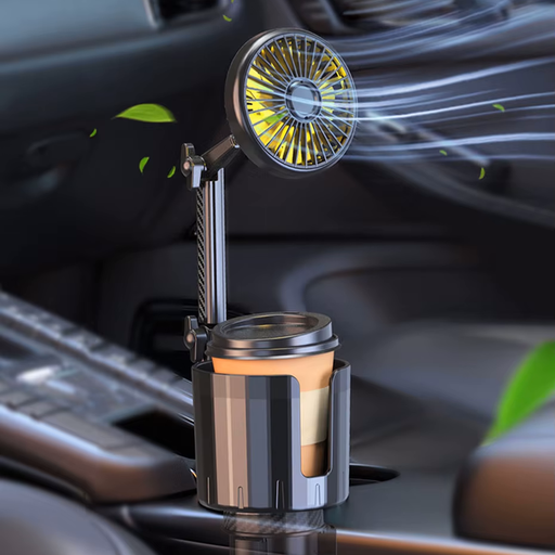 2-in-1 car cup holder fan with usb - MRSLM