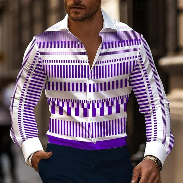 men's 3D flower print shirt, view 8 - MRSLM