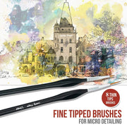 8-piece fine detail paint brush set, view 3 - MRSLM