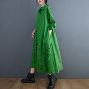 women's mid-length loose cotton shirt coat, view 2 - MRSLM