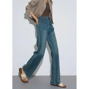 high waisted wide leg jeans, view 2 - MRSLM