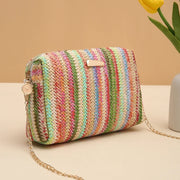 rattan knit straw crossbody bag, view 4 - MRSLM