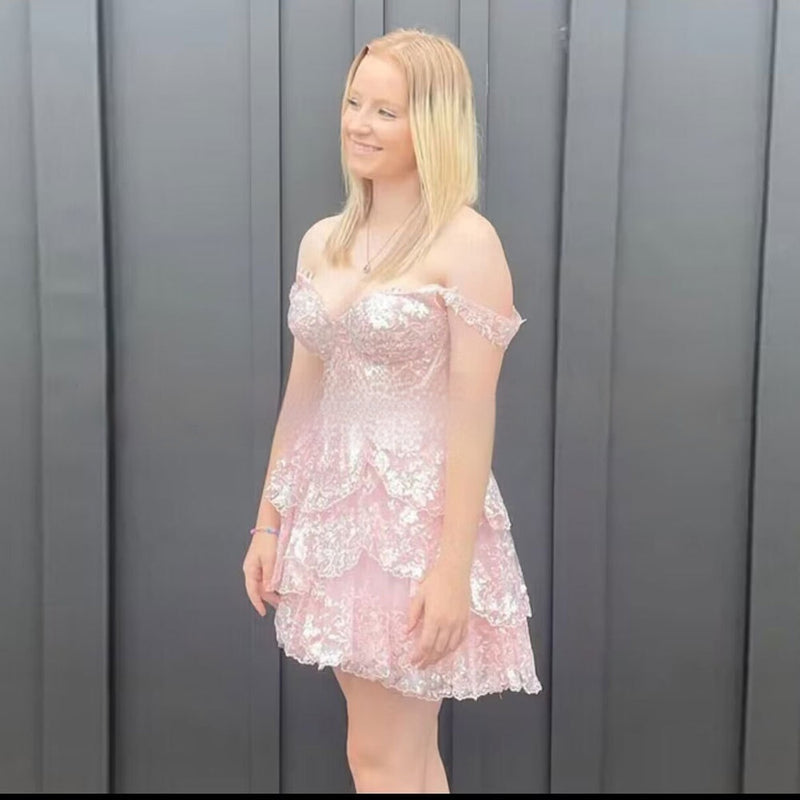 sequin short party dress, view 2 - MRSLM
