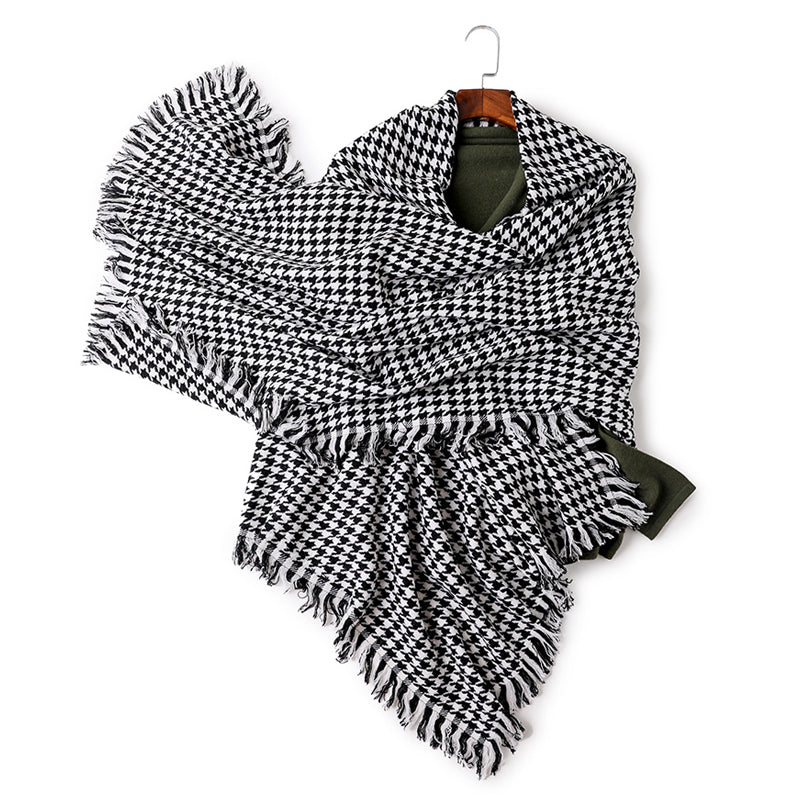 women's plaid wool shawl, view 7 - MRSLM