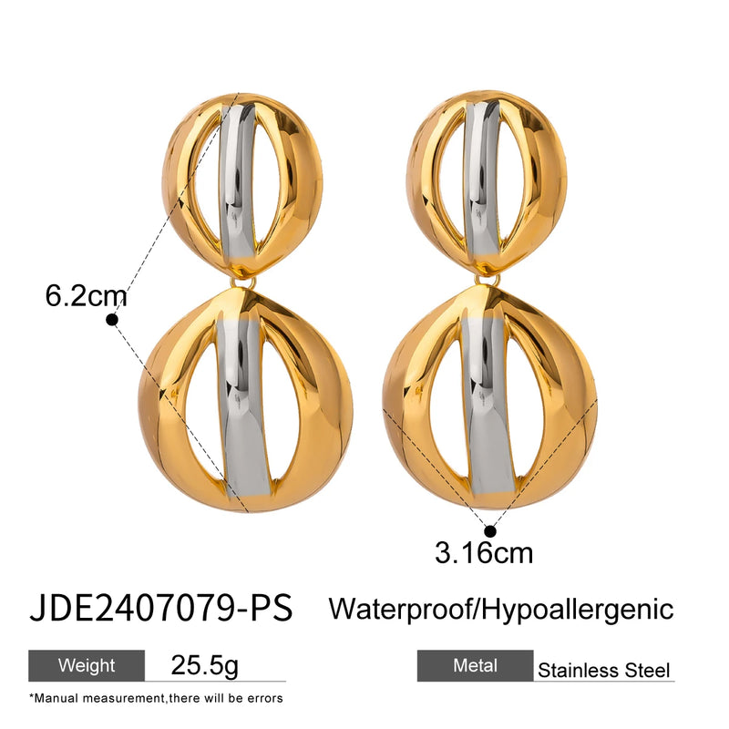 Geometric hoop earrings, view 2 - MRSLM