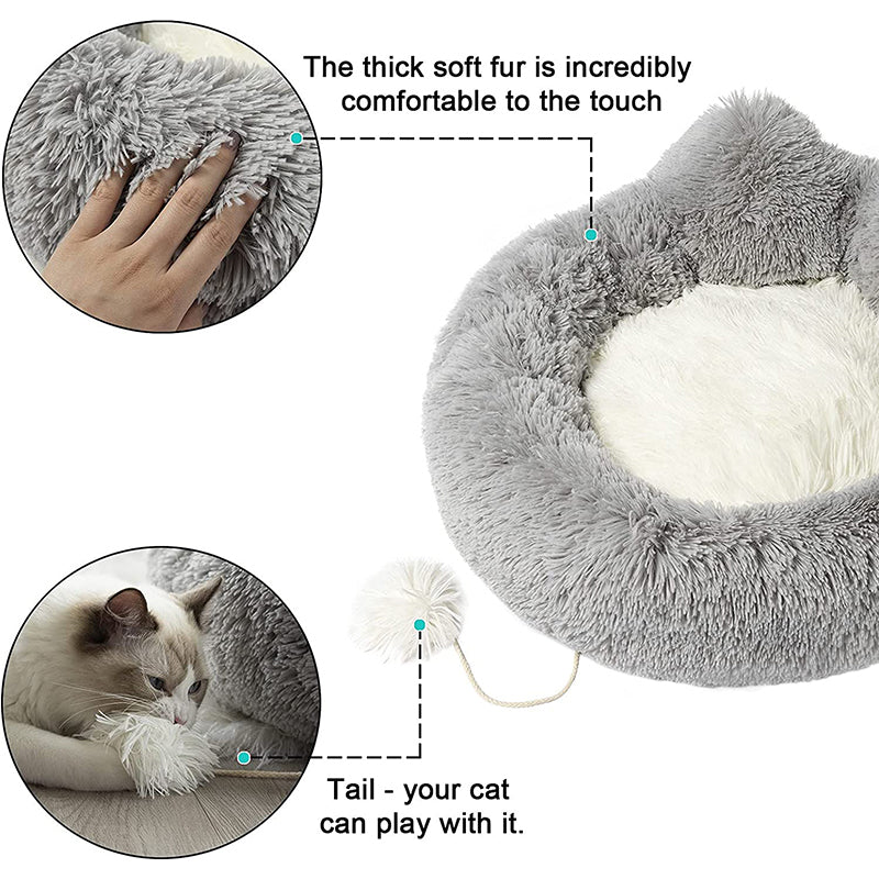 faux fur bed for small dogs and kittens, view 6 - MRSLM