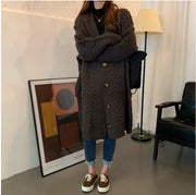 women's mid-length baggy cardigan coat, view 3 - MRSLM