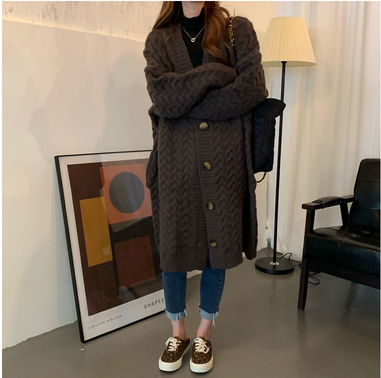 women's mid-length baggy cardigan coat, view 3 - MRSLM