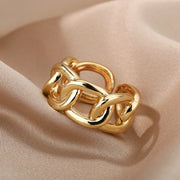 gold adjustable chain ring, view 6 - MRSLM