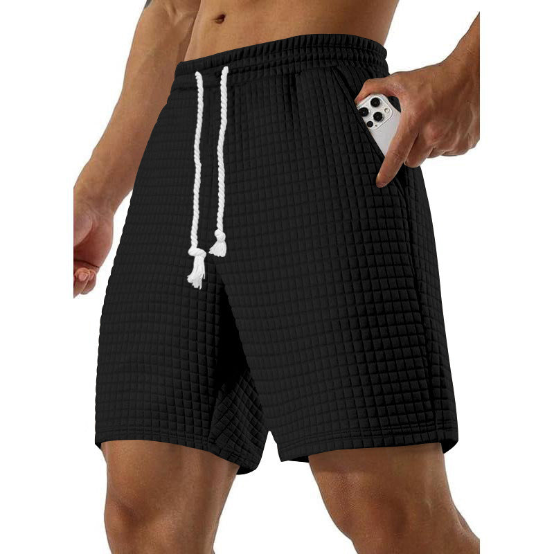 men's loose solid color casual shorts, view 5 - MRSLM