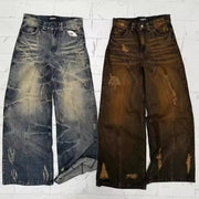 men's yellow mud dyed jeans - MRSLM