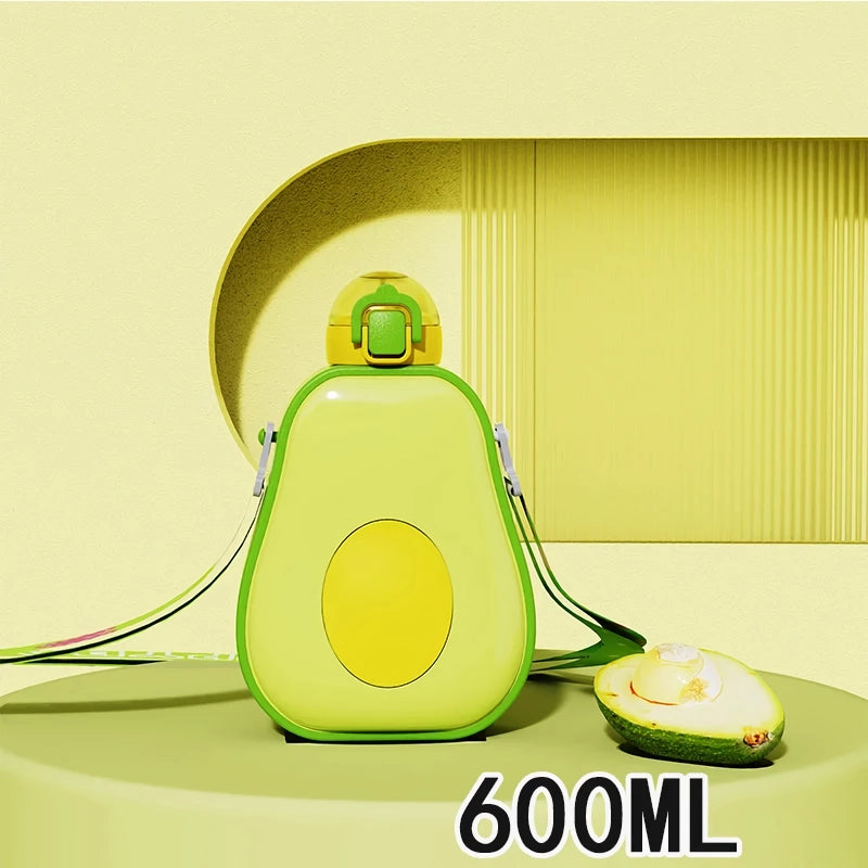 avocado kids water bottle with straw, view 4 - MRSLM