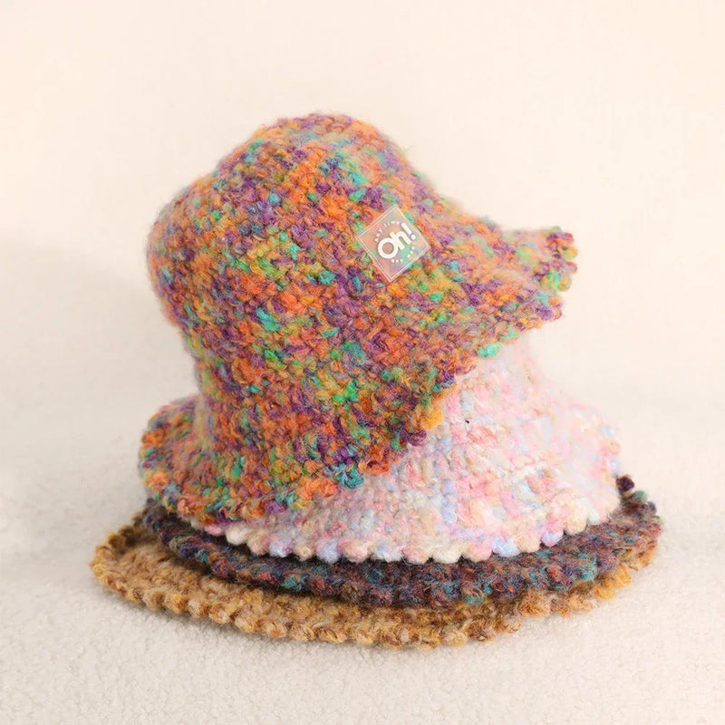 rainbow knitted wool blend beanie, view 7 - MRSLM