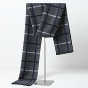 plaid men's cashmere scarf, view 9 - MRSLM