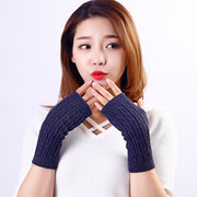 Woolen twisted half finger gloves, view 3 - MRSLM