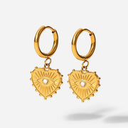 evil eye peach heart earrings, view 5 - MRSLM