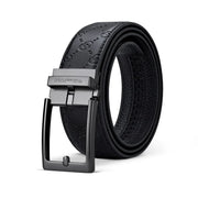 men's leather belt with automatic buckle, view 3 - MRSLM