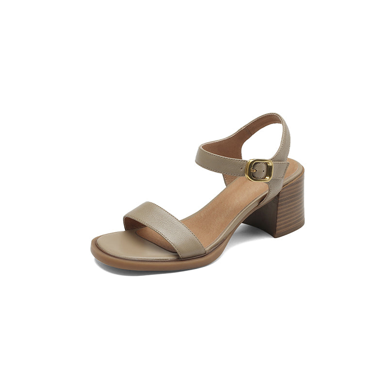 square heel leather sandals, view 3 - MRSLM