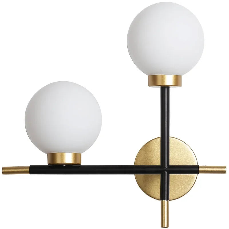 nordic double head led wall sconce, view 8 - MRSLM