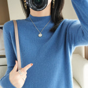 women's half turtleneck thin knit sweater, view 7 - MRSLM