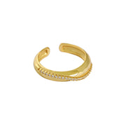 s925 sterling silver zircon open ring, view 4 - MRSLM