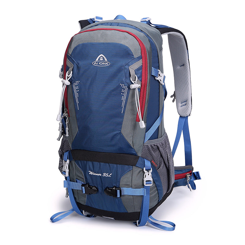 outdoor climbing backpack with raincover, view 2 - MRSLM