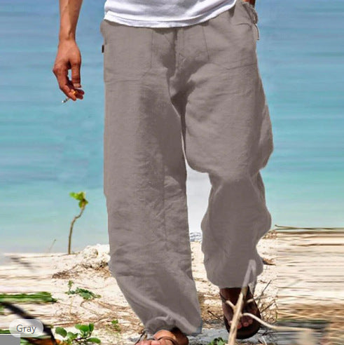 men's summer drawstring beach pants, view 9 - MRSLM