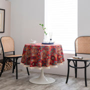 round jacquard red tablecloth, view 4 - MRSLM