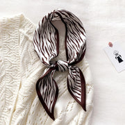 zebra print silk-feel scarf, view 8 - MRSLM