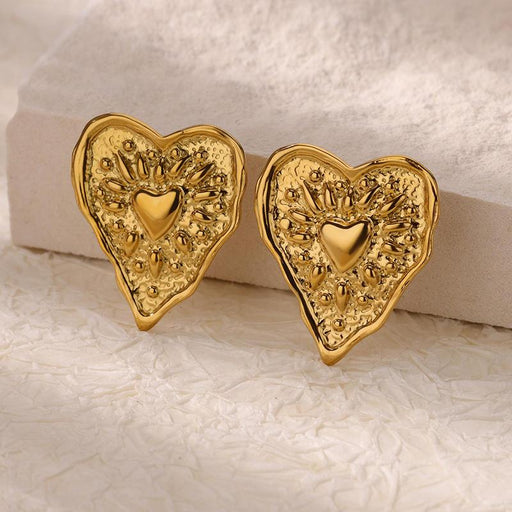 irregular heart stud earrings - MRSLM