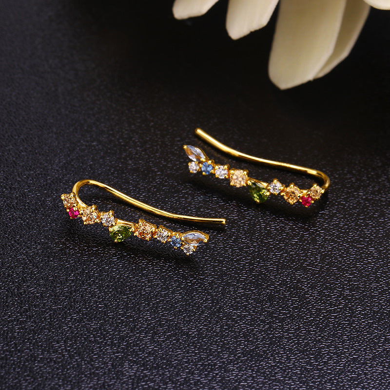 zircon geometric drop ear clips, view 3 - MRSLM