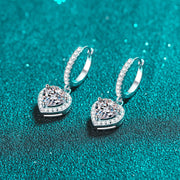 silver heart stud earrings, view 5 - MRSLM