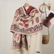 cashmere floral scarf, view 12 - MRSLM