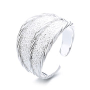 S925 silver minimalist textured ring, view 2 - MRSLM