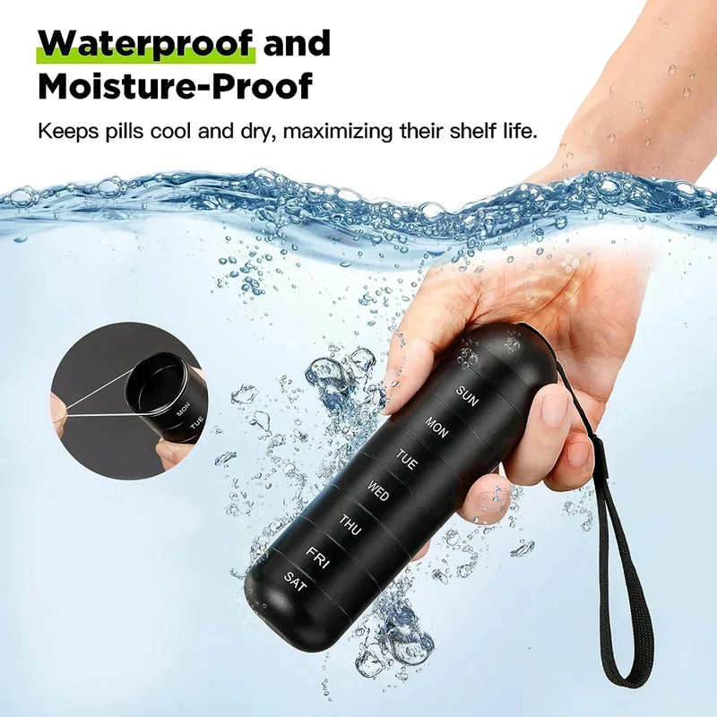 portable metal pill organizer, view 4 - MRSLM
