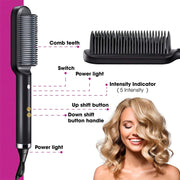 2-in-1 ionic hair straightening brush and curling iron, view 7 - MRSLM