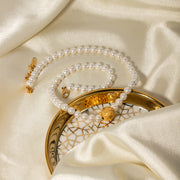 gold plated pearl flower ball bracelet, view 8 - MRSLM