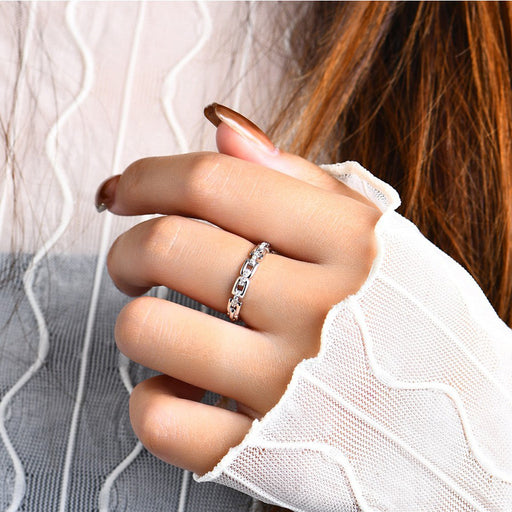 women's sterling silver moissanite ring - MRSLM