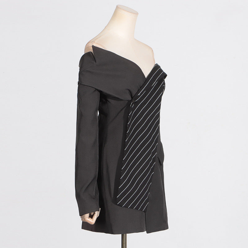 women's one-shoulder tube top suit, view 3 - MRSLM