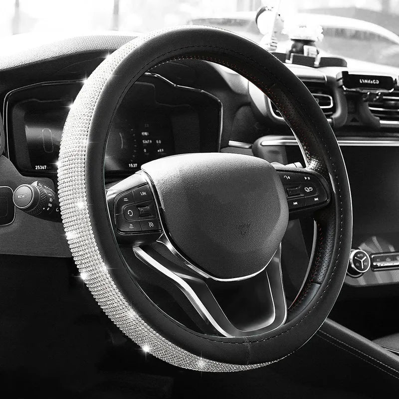 bling crystal steering wheel cover, view 3 - MRSLM