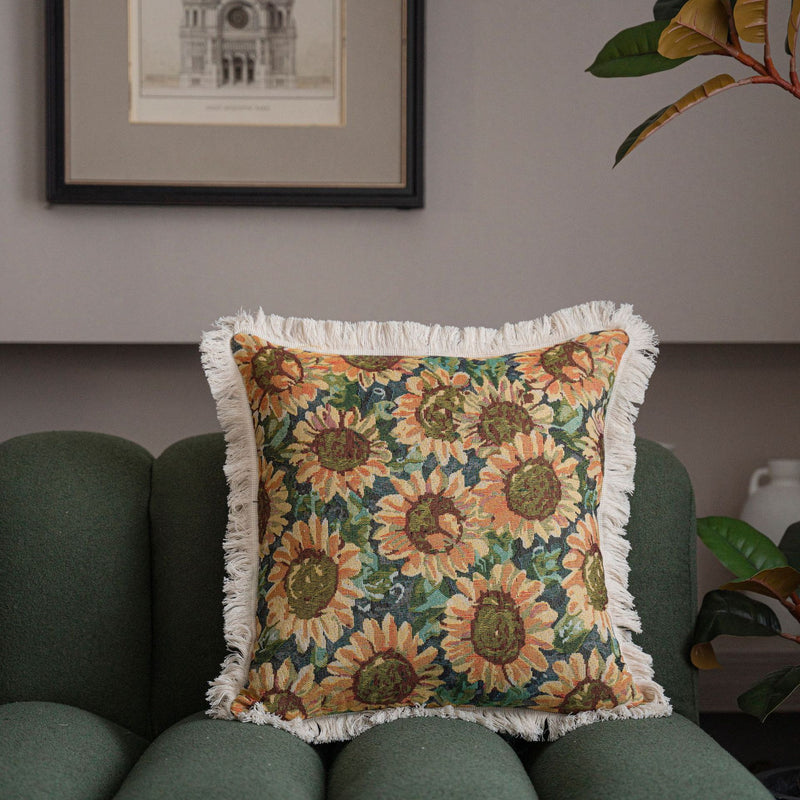 jacquard floral cushion cover, view 6 - MRSLM
