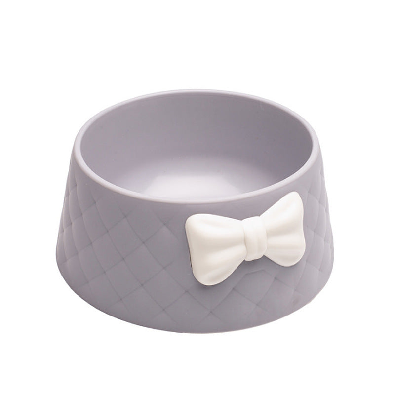 charming bowknot ceramic pet bowl, view 2 - MRSLM