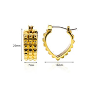 Gold color stainless steel hoop earrings, view 4 - MRSLM