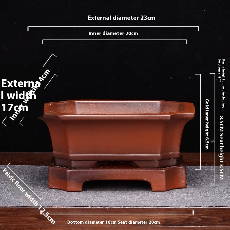rectangular ceramic flower pot, view 11 - MRSLM