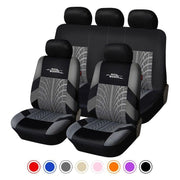 embroidered car seat covers with tire track detail, view 9 - MRSLM