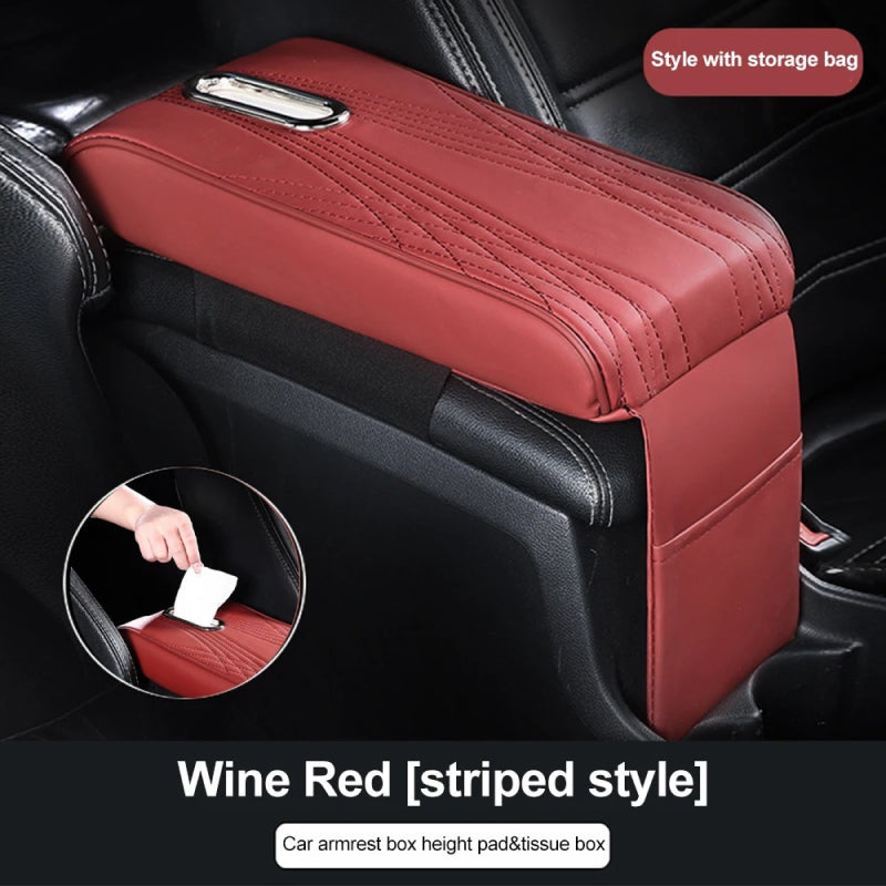universal car armrest pad with tissue storage, view 2 - MRSLM