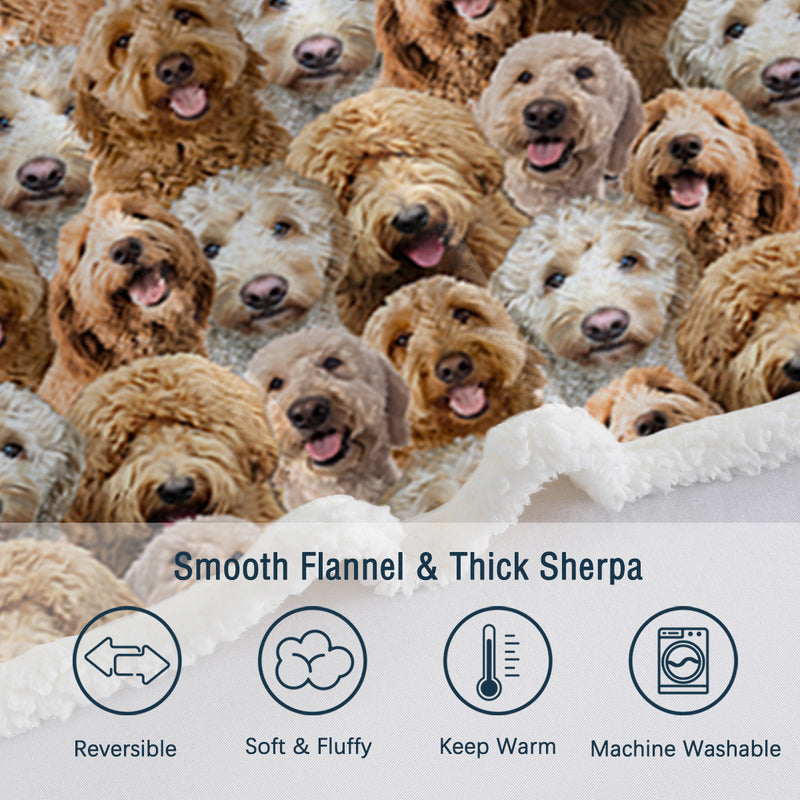 Cockapoo sherpa fleece throw blanket, view 10 - MRSLM