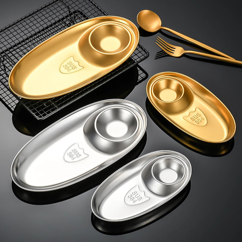 stainless steel bbq seasoning and snack plate, view 5 - MRSLM
