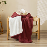 classic waffle plaid cotton knitted throw blanket, view 7 - MRSLM