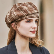 chic plaid winter beret, view 5 - MRSLM